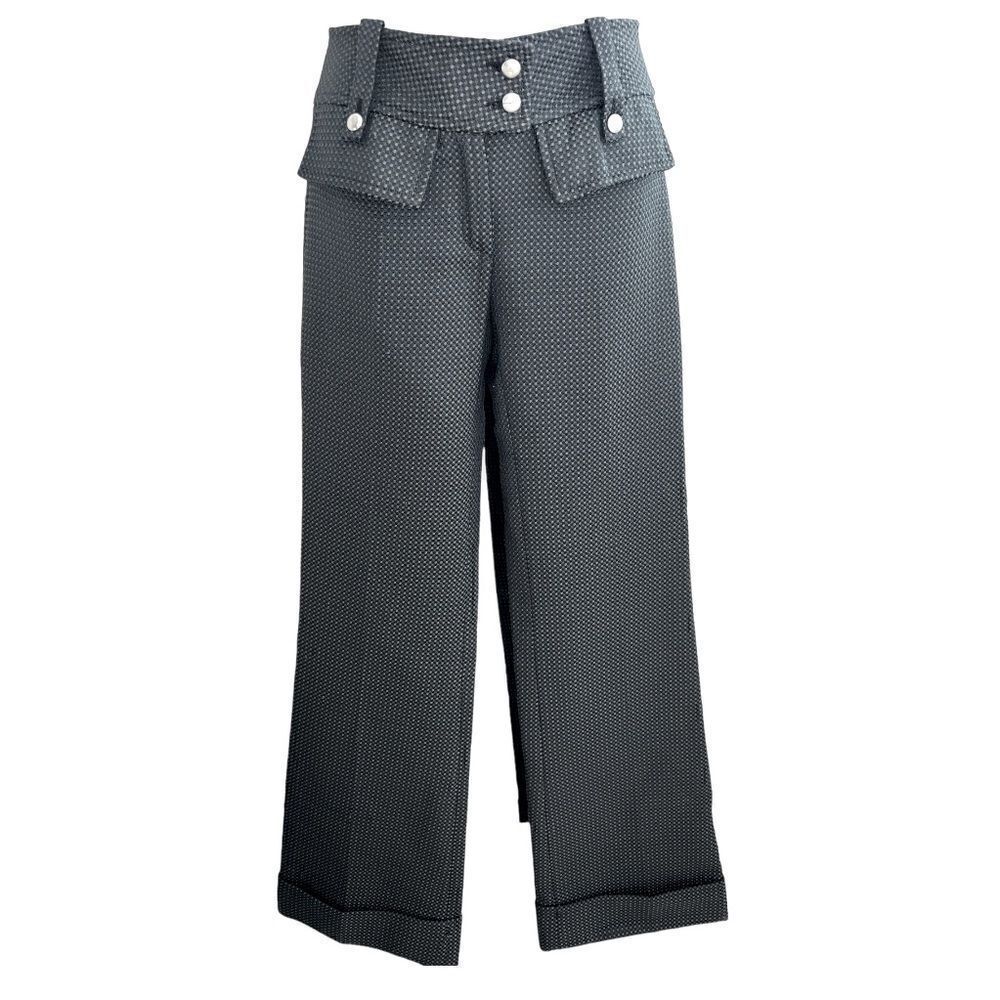 MONTANA BLUE Boden Flared Bottom Mid Rise Pants Grey Black Color Size M.